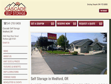 Tablet Screenshot of cascadeselfstorage.com